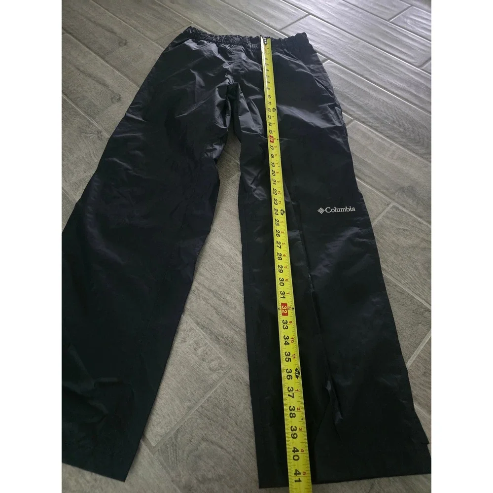 Columbia Omni-Tech Mens Rain Pants Black Waterproof Breathable Small 32 Inseam